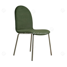 Armless nordic grenn velvet fabric dining chair